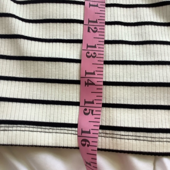 Popular 21 Two Piece Ribbed Skirt and Top Black White Striped Size M - Picture 5 of 8